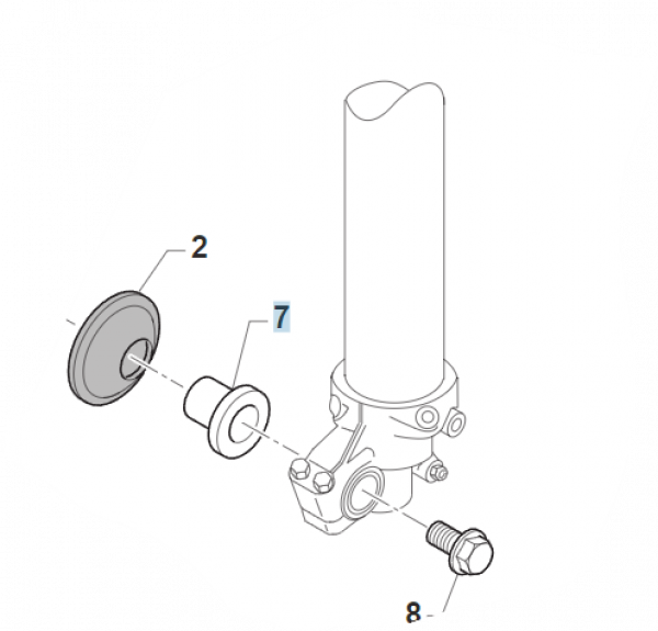 Buchse Vorderrad KYB SMK H 15,8. # 70166.5`
